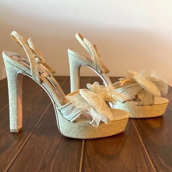 Badgley Mischka - Sophie - SIZE 7 - Platform Sandal with Tulle Bow - Brand New! - Picture 2 of 7